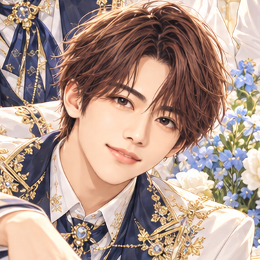 Aぇ! group 小島健の非公式イメージイラスト。白・紺・金の衣装。