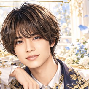 King & Prince 髙橋海人の非公式イメージイラスト。白・紺・金の衣装。
