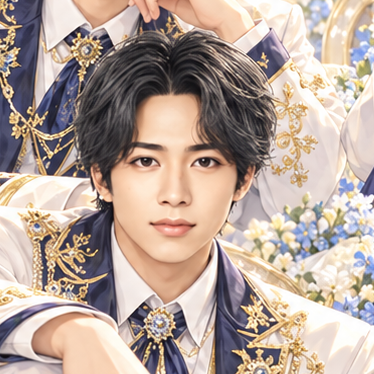 Kis-My-Ft2 藤ヶ谷太輔の非公式イメージイラスト。白・紺・金の衣装。