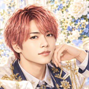 NEWS 増田貴久の非公式イメージイラスト。白・紺・金の衣装。