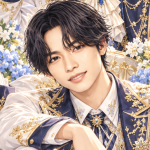 SixTONES 森本慎太郎の非公式イメージイラスト。白・紺・金の衣装。