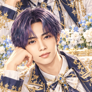 SixTONES 田中樹の非公式イメージイラスト。白・紺・金の衣装。