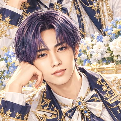 SixTONES 田中樹の非公式イメージイラスト。白・紺・金の衣装。