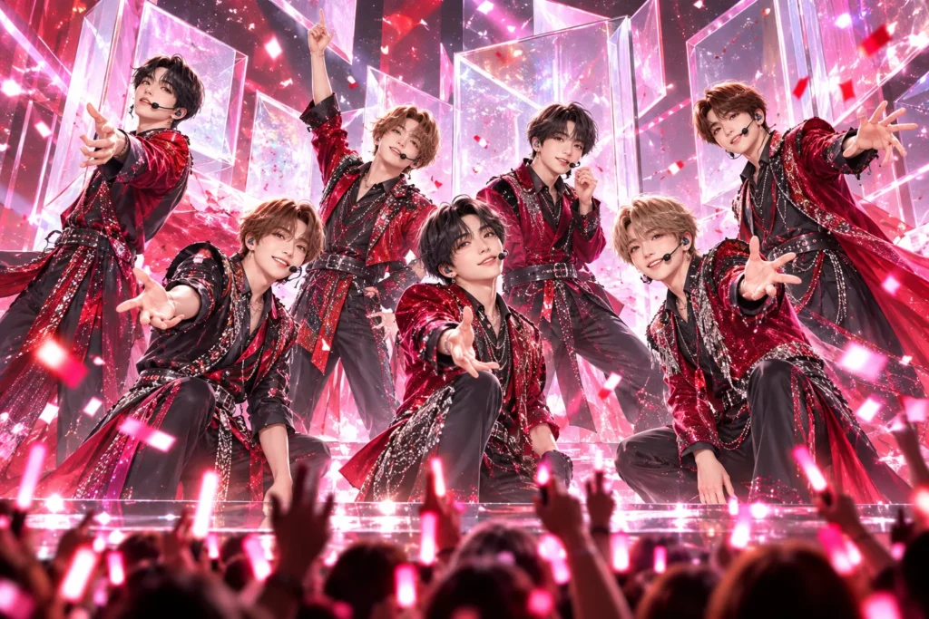 なにわ男子 LIVE TOUR 2026「ND⁵」の音楽・ライブをテーマにした専用イメージイラスト(実写ではありません)