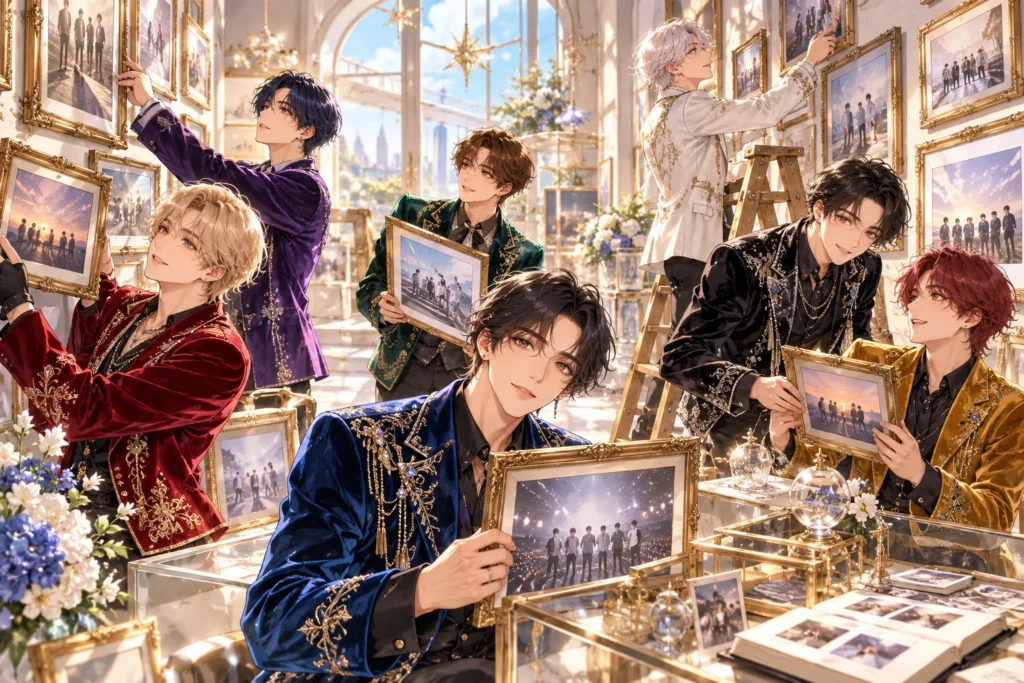 なにわ男子5周年サイト、ミュージアムを更新の音楽・ライブをテーマにした専用イメージイラスト(実写ではありません)