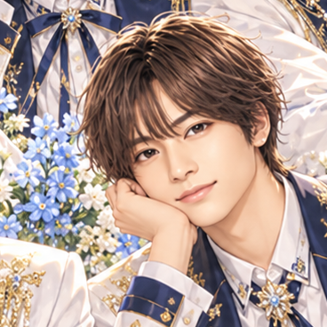 timelesz 篠塚大輝の非公式イメージイラスト。白・紺・金の衣装。