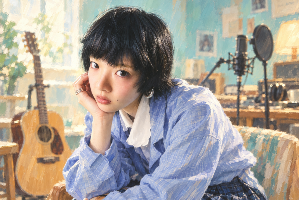 あいみょんの本人の特徴を参考にした非公式AIイラスト