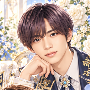 なにわ男子 高橋恭平の非公式イメージイラスト。白・紺・金の衣装。