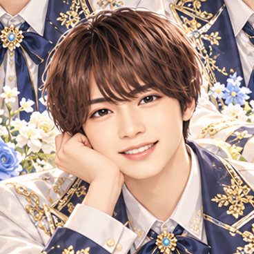 なにわ男子 藤原丈一郎の非公式イメージイラスト。白・紺・金の衣装。