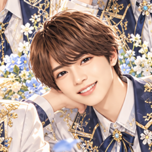 なにわ男子 大橋和也の非公式イメージイラスト。白・紺・金の衣装。