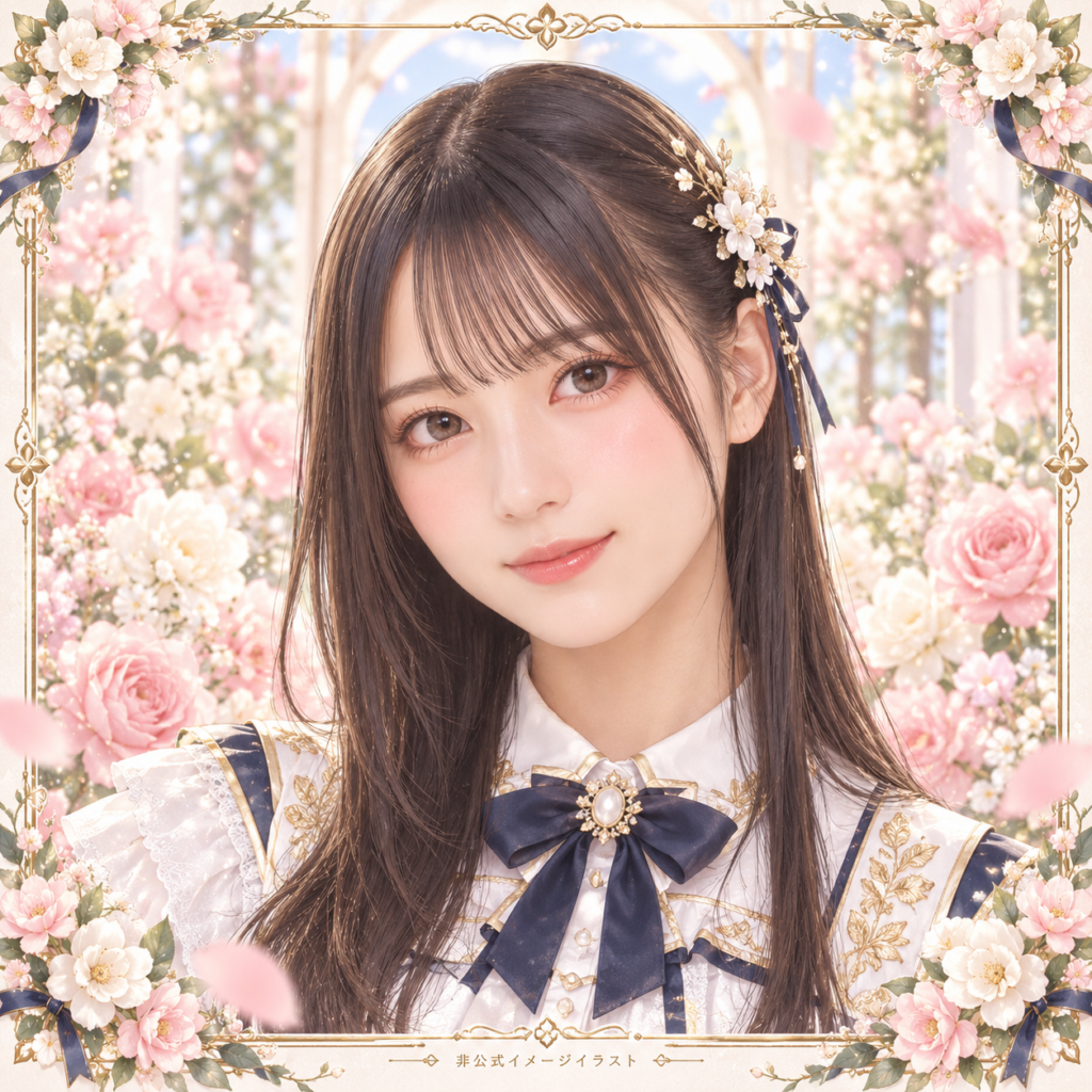 小坂菜緒の紹介用・非公式AIイメージイラスト